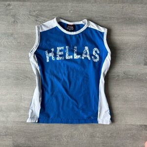 Y2K Nickelson blue and white tank top